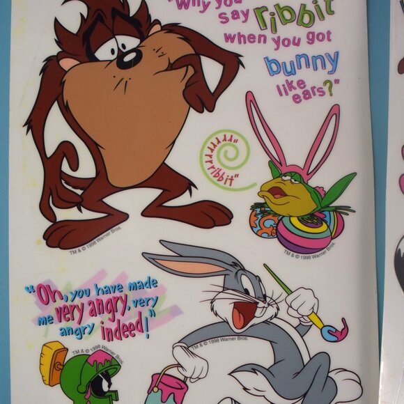 3 Sheets Looney Tunes Static Cling Easter Window Decorations New in Pkg - Picture 6 of 9